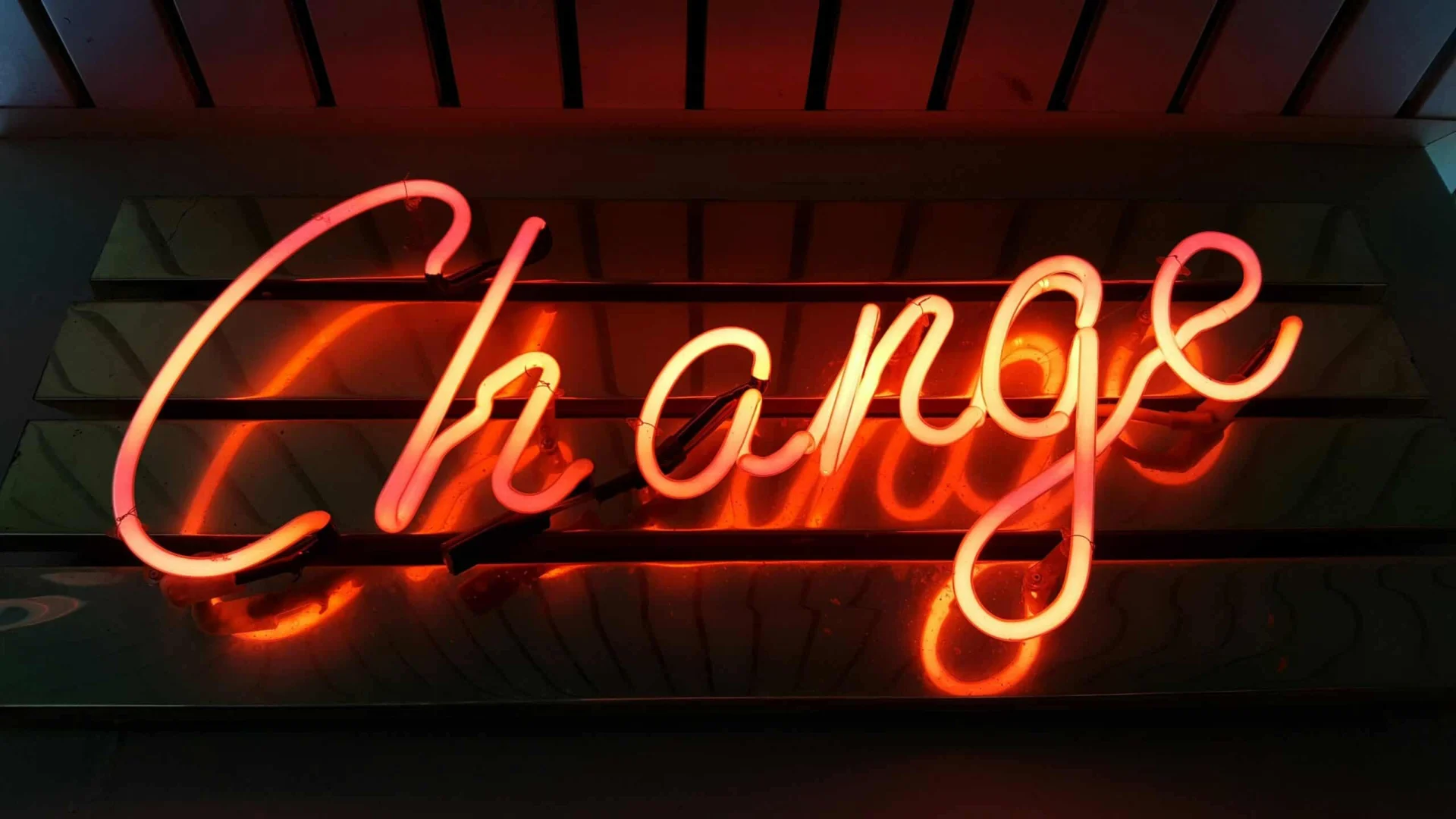 Neon 'Change' sign